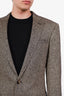 Ralph Lauren Purple Label Grey Silk Cashmere Herringbone Jacket Size 50 Men's