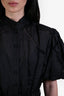 Black Ramie Lace Puff Sleeve Mini Dress Size S