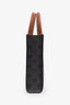 Celine Brown Leather Canvas Mini Triomphe Vertical Cabas Tote with Strap