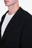 Armani Collezioni Black Crepe Ribbed Blazer Size Large Men's