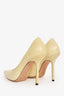 Jimmy Choo Butter Yellow Leather Heels Size 38.5