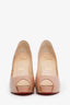 Christian Louboutin Nude Patent Open-Toe Heels Size 36.5
