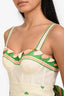 Zimmermann Cream/Green/Orange Linen Belted Corset Mini Dress Size 1