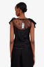 Valentino Black Silk Lace Ruffled Sleeveless Top with Slip Size 42
