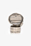 Saint Laurent Silver Tone/White Arty Cocktail Ring Size 5