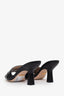 Gucci Black Leather GG Marmont Open Toe Heels Size 37.5