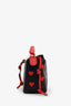 Loewe Black/Red Calfskin Heart Print Small Puzzle Bag with Strap