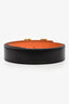 Hermès Black/Orange Leather Reversible 'H' Belt Size 95