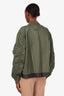 Sacai Khaki Green Nylon Twill Blouson Bomber Jacket Size 2