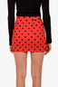 Marni Red/Black Polka-dot Crepe Mini Skirt Size 36