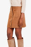 Burberry Brown Cotton Button Knit Mini Skirt Size M