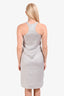 Alexander Wang Blue Satin Striped Sleeveless Midi Dress Size S