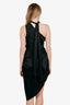 Ronny Kobo Black Silk One Shoulder Tie Midi Dress Size S