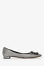 Manolo Blahnik Metallic Silver Hangisi Flats Size 37