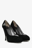 Rene Caovilla Black Suede Crystal Pump Size 37.5