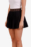 Fendi Black Pleated FF Logo Waistband Mini Skirt Size 38