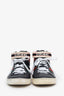 Gucci Black Leather Web High Top Sneakers Size 37