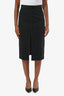 Khaite Black Denim Pencil Skirt with Slit Size 26