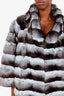 Black/Grey Chinchilla Cropped Sleeve Jacket Estimated Size M