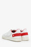 Valentino White/Red Leather 'Backnet' Sneakers Size 37