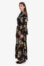 Erdem Black/Blue Floral Silk 'Stephanie' Maxi Dress Size 12 US