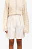 Max Mara White Linen High Waisted Shorts Size 2