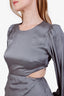 ASTR Blue/Grey Satin Midi Length Open Back Dress Size XS