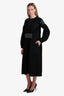 Sofie D'Hoore Black/White Cotton Embroidered Long Sleeve Midi Dress Size 34