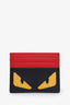 Fendi Black/Red Leather Monster Eyes Cardholder