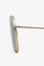 Valentino Brown Gradient Crystal Embellished Aviator Sunglasses