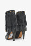 Gucci Grey/Green Suede Fringe Boots Size 38.5