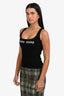 Miu Miu Black/White Ribbed-Knit Logo Tank Top Size 36