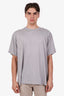 Burberry Grey Cotton Check Panel Oversized T-Shirt Size L Mens