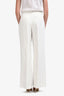 Nili Lotan Off White Linen Blend Pleated Trousers Size 6