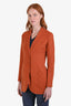 Akris Rust Cashmere Single Breasted Button Down Blazer Size M