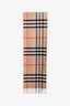 Burberry Beige Novacheck Cashmere Fringe Scarf