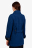 Pre-loved Chanel™ 13K Blue Wool Asymmetric Double Breasted Coat Size 38
