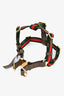Gucci Brown Web Leather Canvas Dog Harness