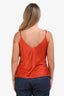 L'Agence Orange Satin Sleeveless Top Size L
