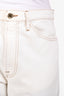 Frame Cream/Brown Denim 'Le Italien True Straight' High Waisted Jean Size 30