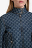 Gucci Light Blue Jacquard Interlocking GG Printed Denim Jacket Size 40