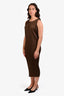 Pleats Please Issey Miyake Brown Sleeveless Dress Size 2