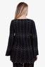 Alaïa Black Wool Blend Knit Wave Print Tunic Top Size 38