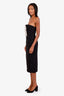 Rebecca Vallance Black Pearl Embellished 'Veronica' Strapless Midi Dress Size 6