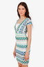 M Missoni Blue/Green Multicolour Mini Dress Size US 0