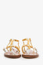 Moschino White Leather Logo Sandals Size 38