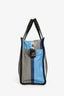 Balenciaga Blue/Navy/Grey Leather Bazar Shopper Tote With Strap