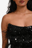 Eliya The Label Black Sequins Feather Mini Dress Size S