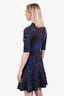 M Missoni Blue/Multi Knit Short Sleeve Flare Dress Size S