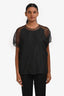 Acne Black Silk Sheer Organza Short Sleeve Blouse Size 38